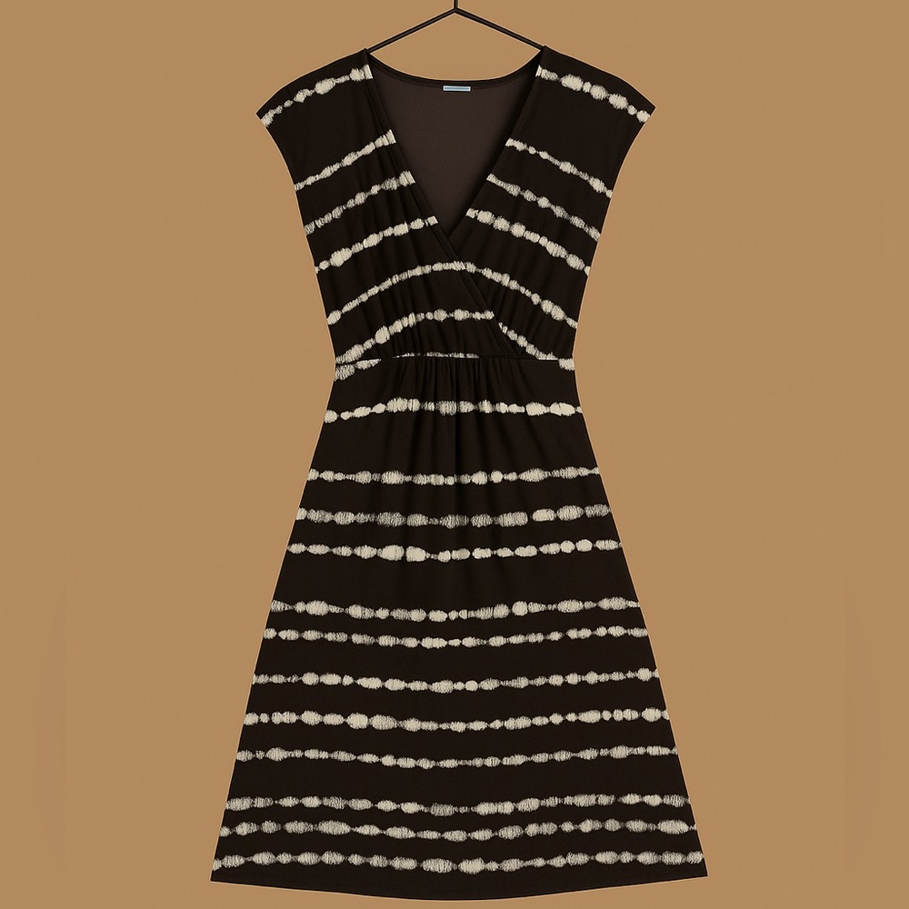 🖤 Simply Vera Vera Wang Black & White Tie-Dye Midi Dress (Size 6)